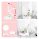 Espelho Dupla Face Led Com Aumento 10x com Suporte de Armazenamento de Maquiagens