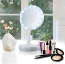 Espelho Dupla Face Led Com Aumento 10x com Suporte de Armazenamento de Maquiagens