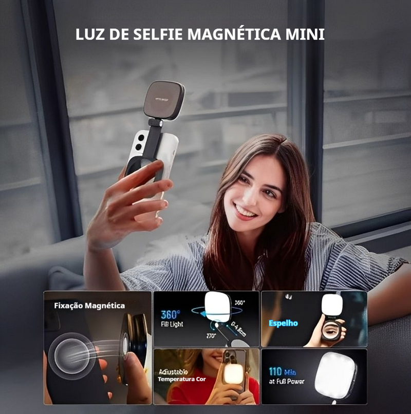 Luz Selfie Magnética 360° Pro