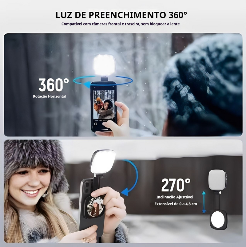 Luz Selfie Magnética 360° Pro